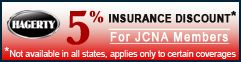 Hagerty 5% Insurance Discount* For JCNA Members! Not available in all states, applies to only certain coverages.